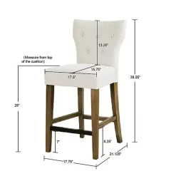 Kirklands Home Ivory Harrison Tufted Counter Stool White Best