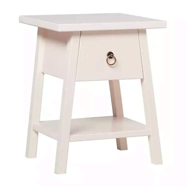 Kirklands Home Japandi Pull-Ring Accent Table Ivory
