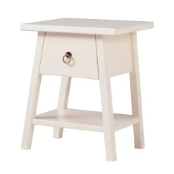 Kirklands Home Japandi Pull-Ring Accent Table Ivory