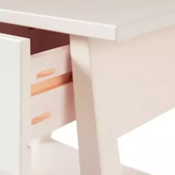 Kirklands Home Japandi Pull-Ring Accent Table Ivory