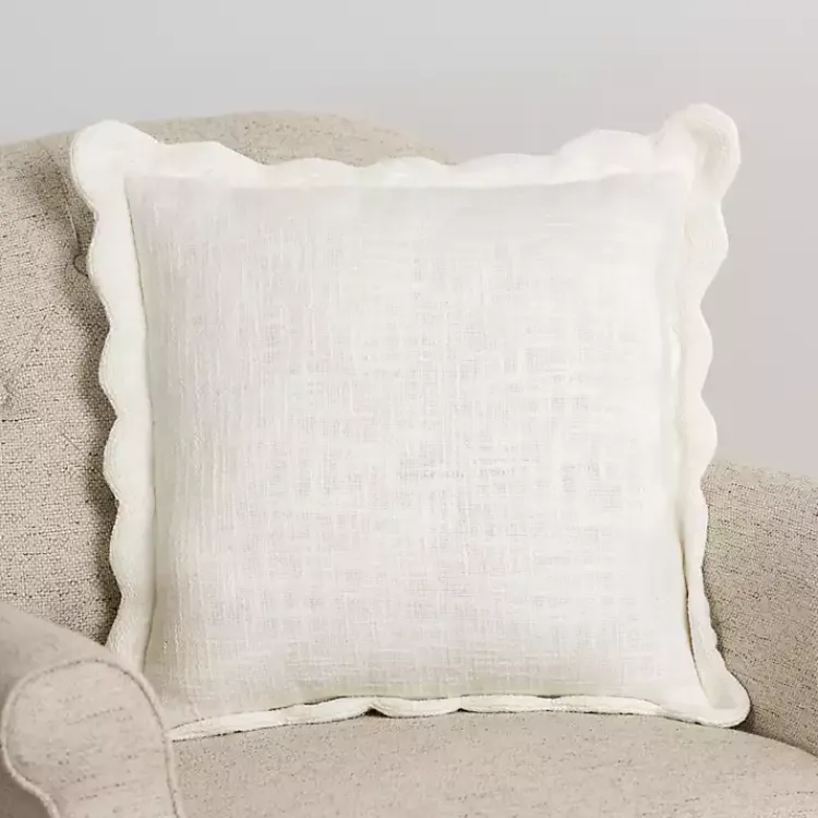 Pillows>Kirklands Home Juna Scalloped Pillow Ivory