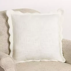 Pillows>Kirklands Home Juna Scalloped Pillow, 22 in. Ivory
