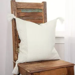 Pillows>Kirklands Home Kantha Stitch Recycled Throw Pillow Ivory