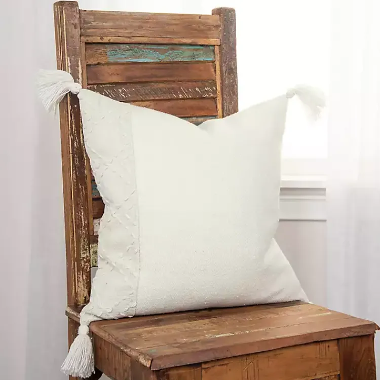 Pillows>Kirklands Home Kantha Stitch Recycled Throw Pillow Ivory