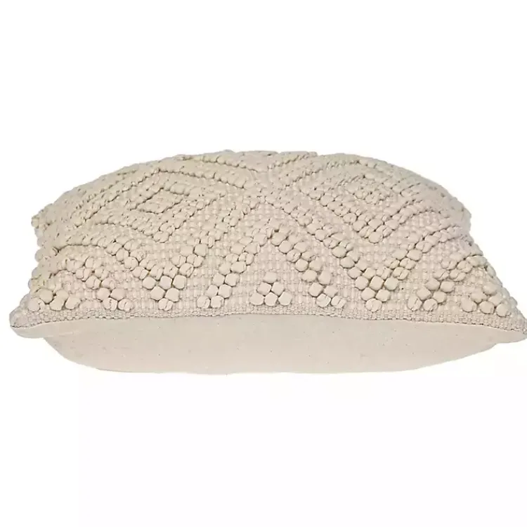 Pillows>Kirklands Home Knotted Diamond Pillow Ivory