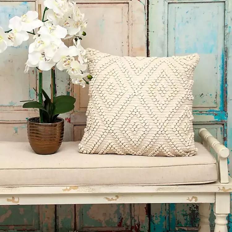 Pillows>Kirklands Home Knotted Diamond Pillow Ivory