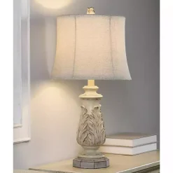 Kirklands Home Ivory Leaf Scroll Table Lamp White Discount