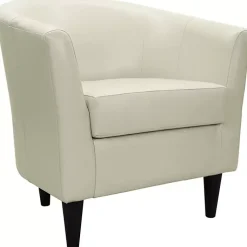 Kirklands Home Leatherette Windsor Accent Chair Ivory Best