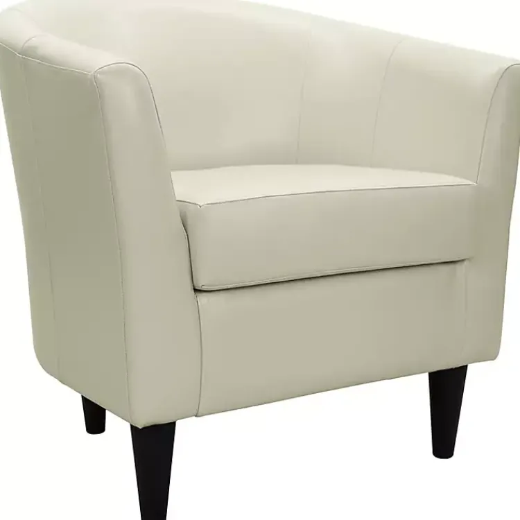 Kirklands Home Leatherette Windsor Accent Chair Ivory Best