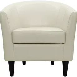 Kirklands Home Leatherette Windsor Accent Chair Ivory Best