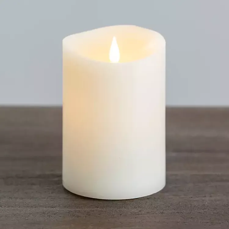 Flameless Candles>Kirklands Home LED Soft Flame Pillar Candle, 4x6 in. Ivory