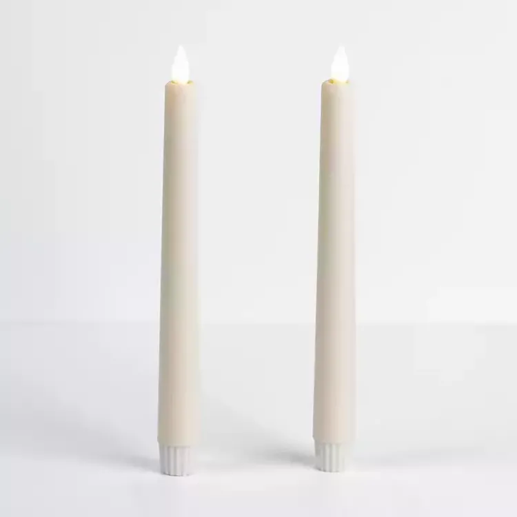 Candles>Kirklands Home Ivory LED Soft Flame Taper Candles, Set of 2 White