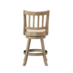 Kirklands Home Linen Slat Back Swivel Counter Stool Ivory Discount
