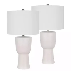 Kirklands Home Ivory Maddie Table Lamps, Set of 2 White Hot