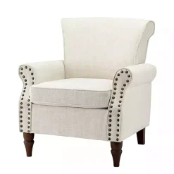 Kirklands Home Miriam Nailhead Trim Armchair Ivory Discount
