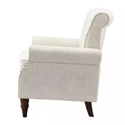 Kirklands Home Miriam Nailhead Trim Armchair Ivory Discount