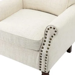 Kirklands Home Miriam Nailhead Trim Armchair Ivory Discount