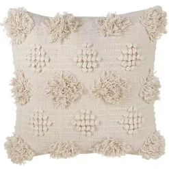 Pillows>Kirklands Home Moroccan Tufted Pom Pom Throw Pillow Ivory