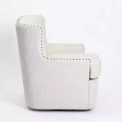 Kirklands Home Nailhead Wingback Swivel Accent Chair Ivory Sale