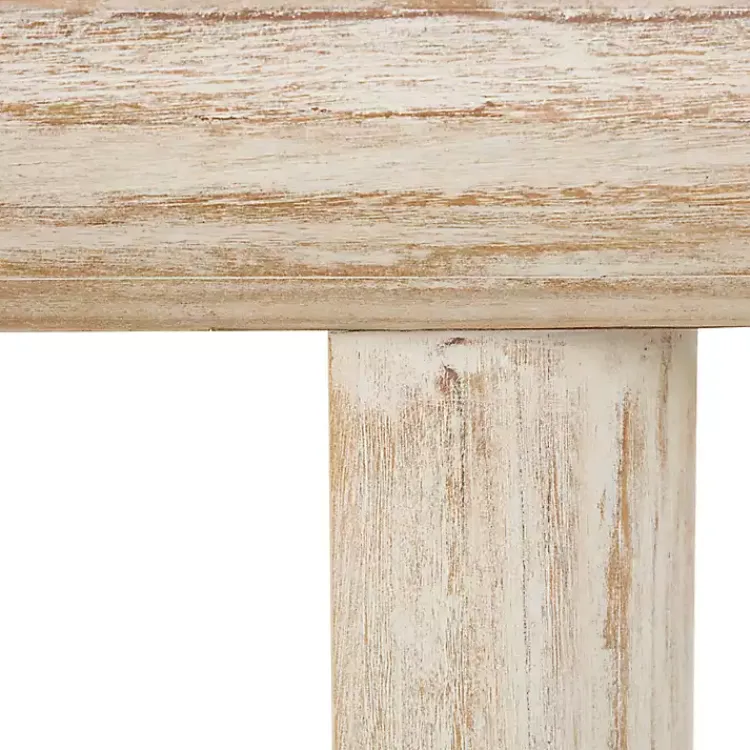 Kirklands Home Natural Wood Grain Console Table Ivory Hot