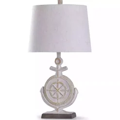 Kirklands Home Ivory Nautical Anchor Table Lamp White New