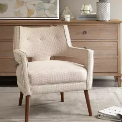 Kirklands Home Open Back Mid-Century Modern Armchair Ivory Online
