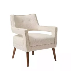 Kirklands Home Open Back Mid-Century Modern Armchair Ivory Online
