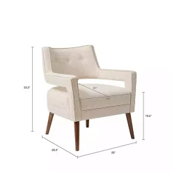 Kirklands Home Open Back Mid-Century Modern Armchair Ivory Online