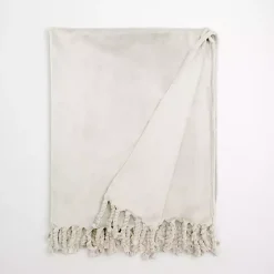 Blankets & Throws>Kirklands Home Perfectly Plush Throw Ivory