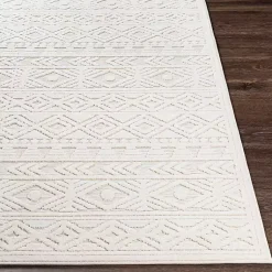 Kirklands Home Ivory Raised Diamond Stripes Area Rug, 8x10 White Best