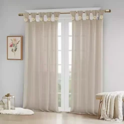 Kirklands Home Rosette Tab Top Curtain Panel, 63 in. Ivory Online