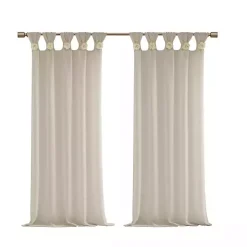 Kirklands Home Rosette Tab Top Curtain Panel, 63 in. Ivory Online