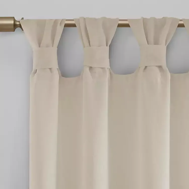 Kirklands Home Rosette Tab Top Curtain Panel, 95 in. Ivory Clearance