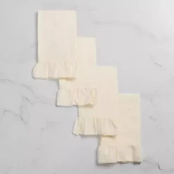 Kirklands Home Ruffle Napkins, Set of 4 Ivory Discount