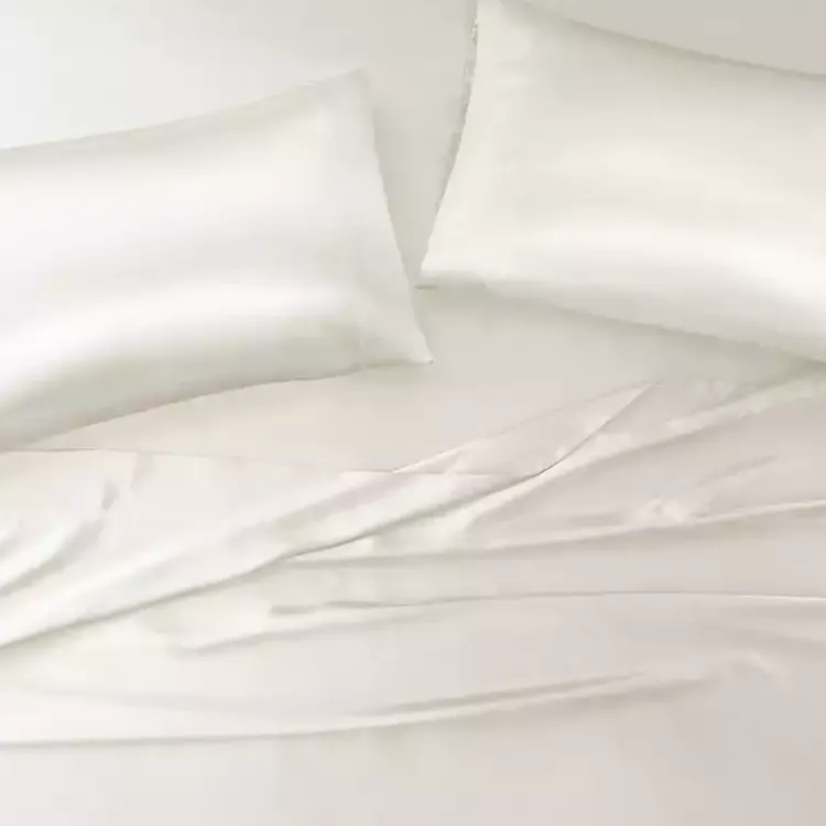 Kirklands Home Satin Standard 2-pc. Pillow Case Set Ivory New