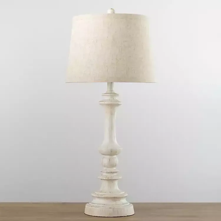 Kirklands Home Savannah Spindle Table Lamp Ivory Clearance