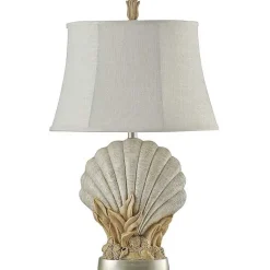 Kirklands Home Scallop Table Lamp Ivory Clearance