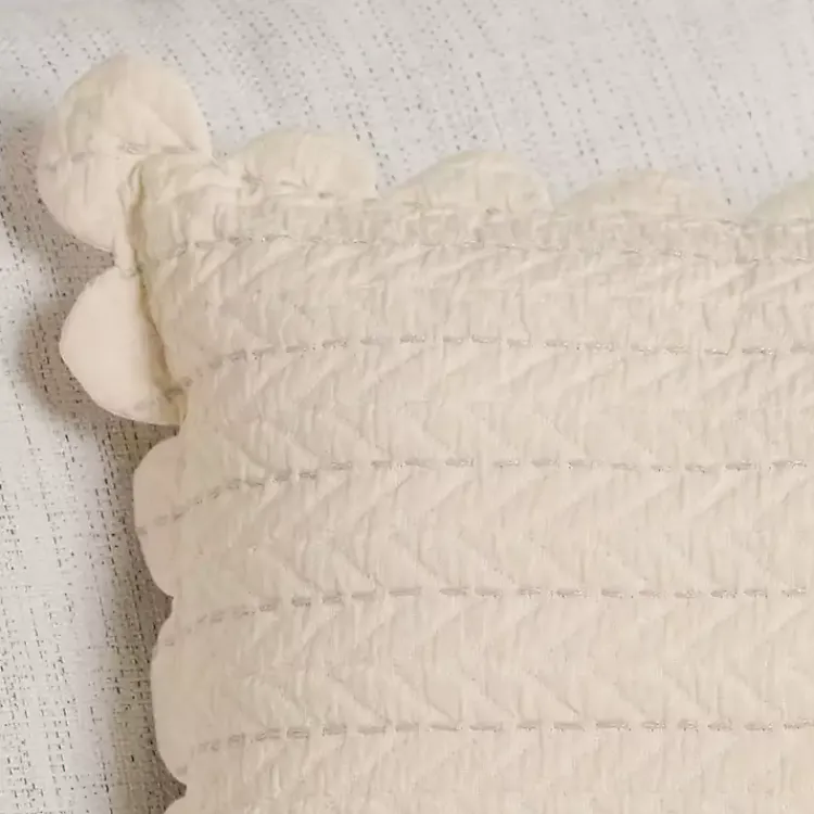 Pillows>Kirklands Home Scalloped Edge Pillow Ivory