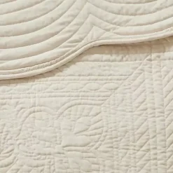 Kirklands Home Scalloped Monica 3-pc. Queen Coverlet Set Ivory Best