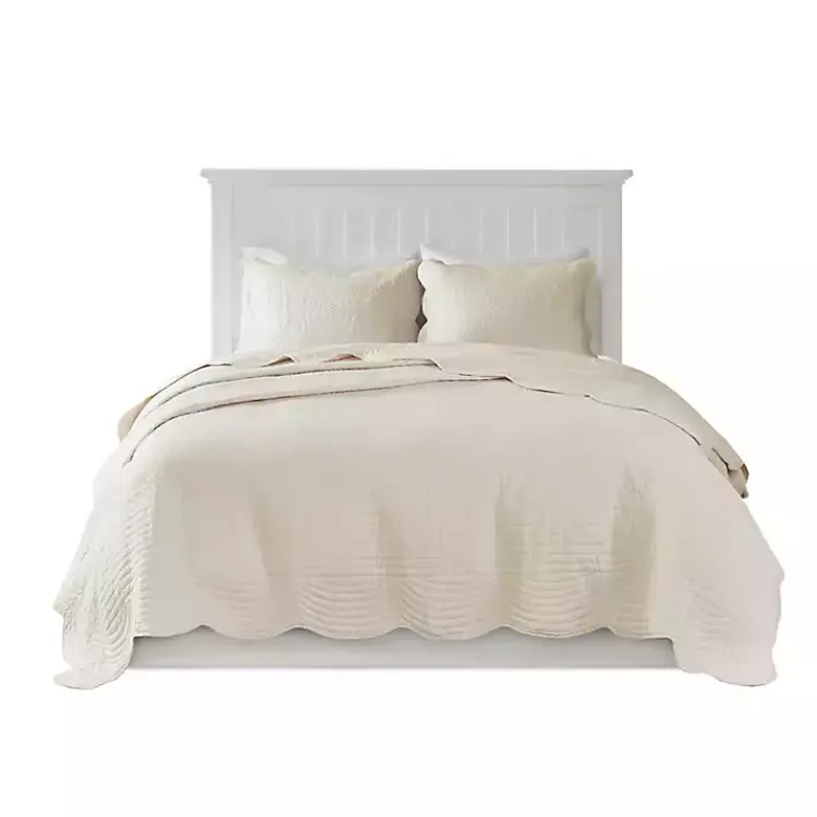 Kirklands Home Scalloped Monica 3-pc. King Coverlet Set Ivory Online