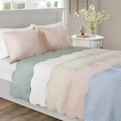 Kirklands Home Scalloped Monica 3-pc. King Coverlet Set Ivory Online