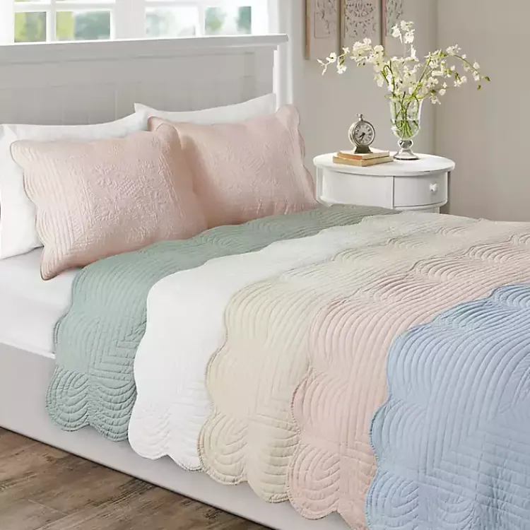Kirklands Home Scalloped Monica 3-pc. King Coverlet Set Ivory Online