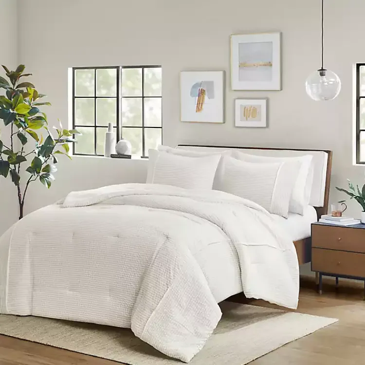 Kirklands Home Seersucker 3-pc. Full/Queen Comforter Set Ivory Hot