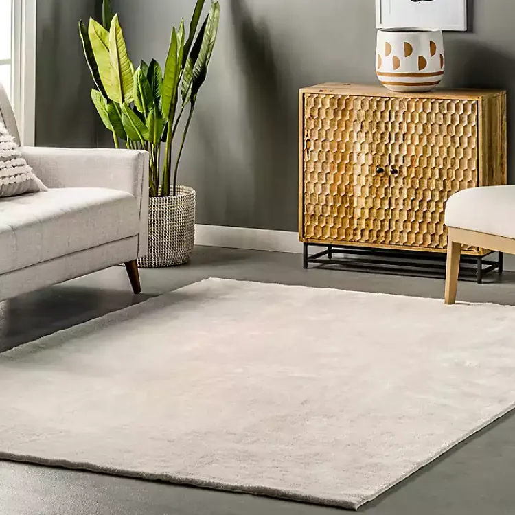 Kirklands Home Shag Washable Area Rug, 8x10 Ivory Sale