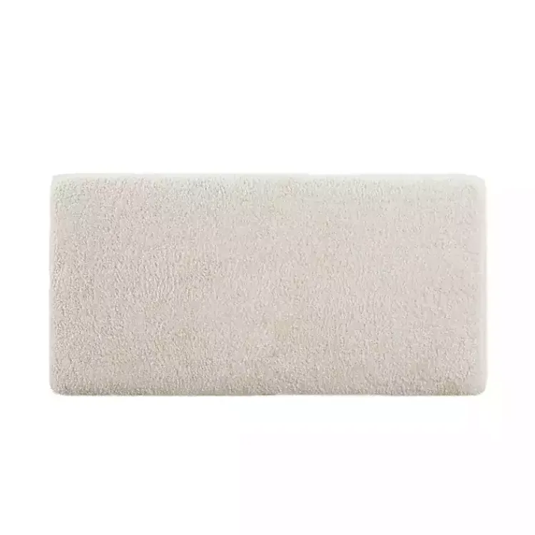 Kirklands Home Ivory Sherpa & Walnut Rectangle Storage Ottoman Outlet