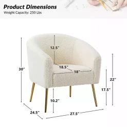 Kirklands Home Sherpa Venice Accent Chair Ivory Outlet