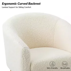 Kirklands Home Sherpa Venice Accent Chair Ivory Outlet