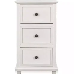 Kirklands Home Slim Wooden 3-Drawer Side Table Ivory Best