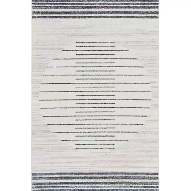 Kirklands Home Ivory Striated Sphere Washable Area Rug, 2x4 Clearance