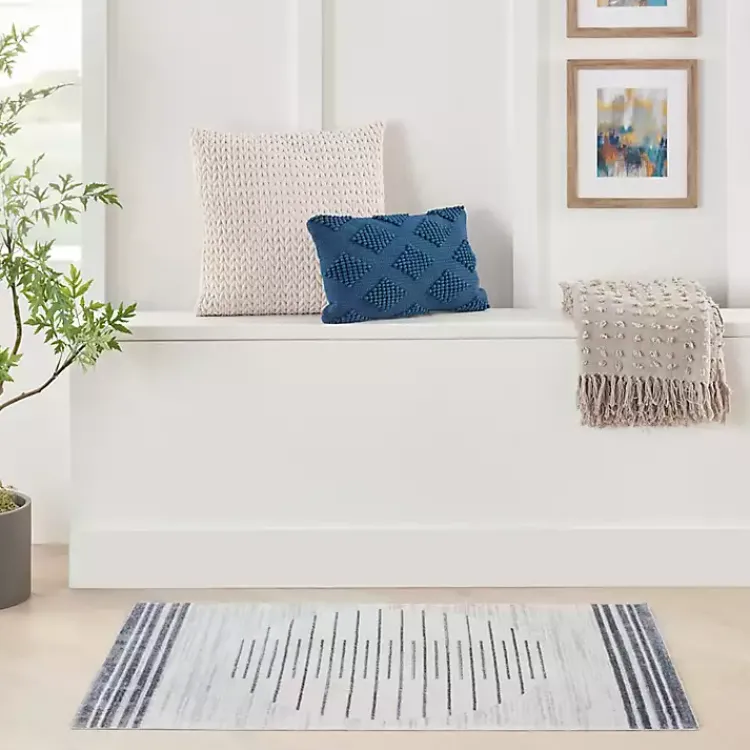 Kirklands Home Ivory Striated Sphere Washable Area Rug, 2x4 Clearance